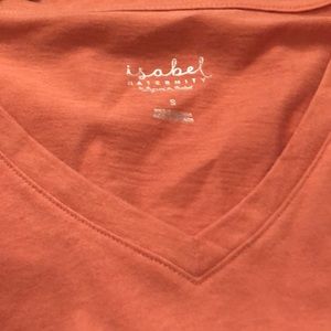 Isabel - Maternity -Small - Ruched Side V Neck Top